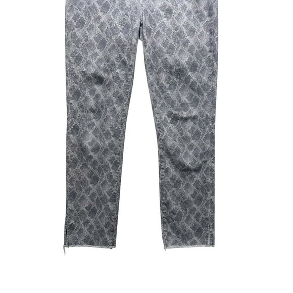 Paige Hoxton Slim Snake Print Pants Womens 30 Gray High Rise Straigh Leg Western - Picture 8 of 14